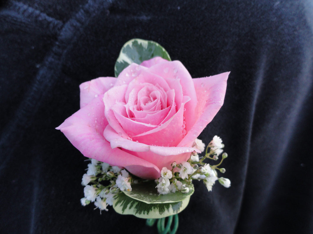 Pink Rose Boutonniere (B004)