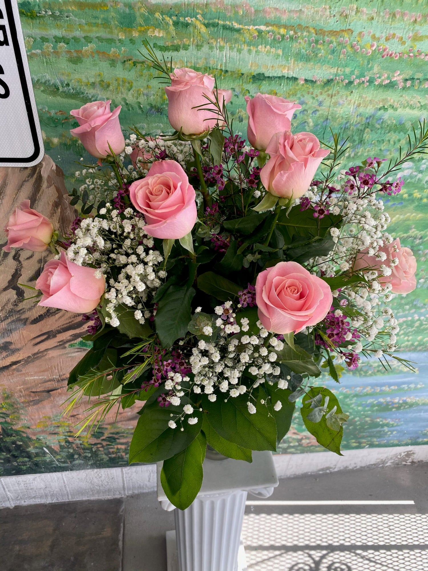 1 Dozen Light Pink Roses in Vase (R012)